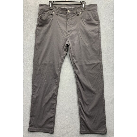 PrAna Performance Pants Mens Brion Slim Fit Dark Gray Outdoor Hiking Size 36X32 - Picture 1 of 16